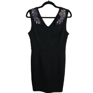 Azaka Paris Black Bead Embellished Formal Dress Size M